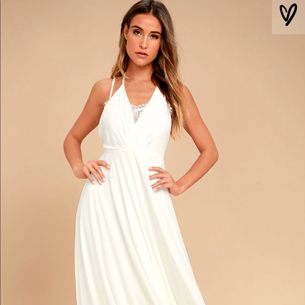Lulu’s white lace maxi dress